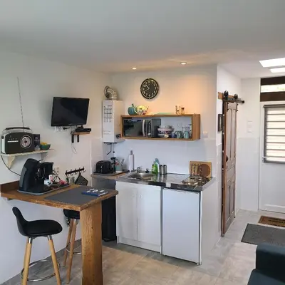 Cuisine ou kitchenette dans l'établissement Studio L'audrerie.