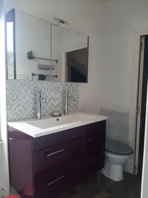 Salle de bains dans l'établissement La maison à la porte bleue