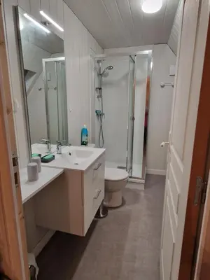 Salle de bains dans l'établissement la maison des fleurs studio