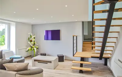 Coin salon dans l'établissement Gorgeous Home In Ussel With Wifi