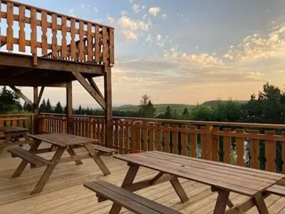Balcon ou terrasse dans l'établissement Chalet- Capacité 8/10 pers au cœur de la station