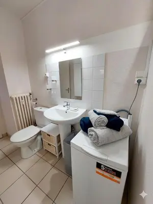 Salle de bains dans l'établissement Le Cosy Gaillard 3 étoiles, magnifique vue sur la ville, parking privé et proche du centre