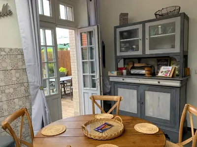 Cuisine ou kitchenette dans l'établissement La Terrasse de Compostelle T3 Chic, Charme, Cosy