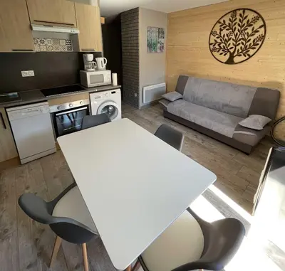 Cuisine ou kitchenette dans l'établissement Le Martin pêcheur, Appartement proche hyper centre