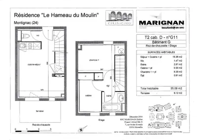 Plan de l'établissement résidence le hameau du moulin -- chemin de Gouny 24290 montignac- DORDOGNE