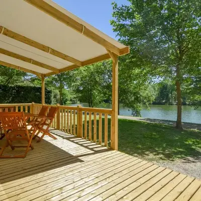 Cottage on the edge of the fishing pond