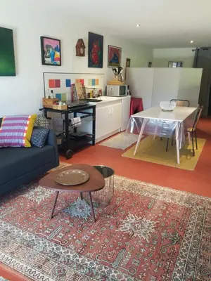 Cuisine ou kitchenette dans l'établissement La bohème