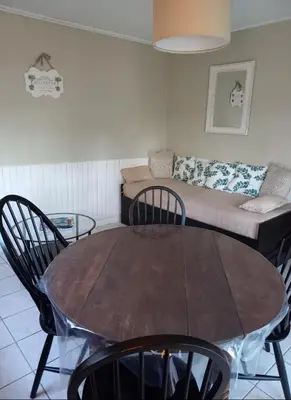 Coin salon dans l'établissement Ma Cabane Au Bord Du Lac