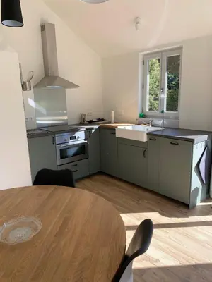 Cuisine ou kitchenette dans l'établissement Petite maison Conjat