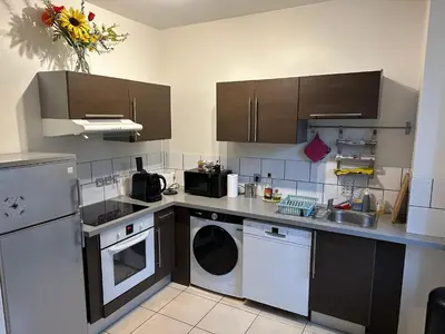 Cuisine ou kitchenette dans l'établissement Charmant appartement RDC familial ou pour le travail