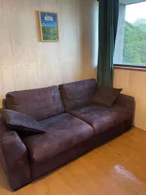 Coin salon dans l'établissement Appartement 4 pers Tour de la Biche skis aux pieds