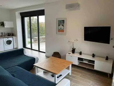Cuisine ou kitchenette dans l'établissement Petite grange de charme à Miers