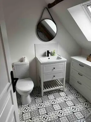 Salle de bains dans l'établissement Petite grange de charme à Miers