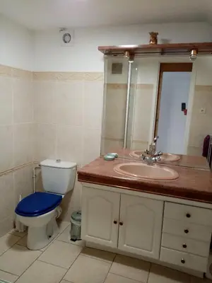 Salle de bains dans l'établissement Chambre calme en correze