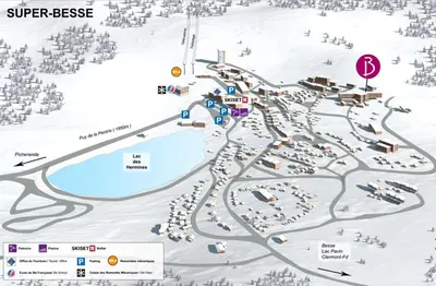 Plan de l'établissement Super-besse Résidence Le lac bleu Serviére Chez Lorenzo et Séverine