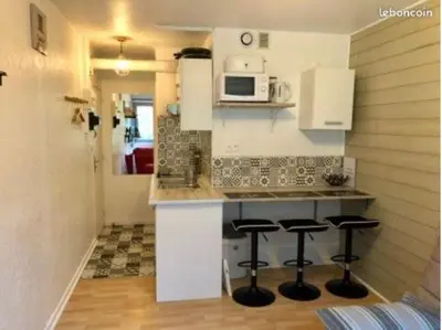 Cuisine ou kitchenette dans l'établissement Super-besse Résidence Le lac bleu Serviére Chez Lorenzo et Séverine