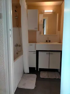 Salle de bains dans l'établissement Appartement situé en plein centre à deux pas des pistes.
