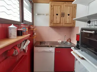 Cuisine ou kitchenette dans l'établissement Duplex lumineux à 1200m d'altitude