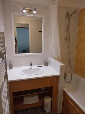Salle de bains dans l'établissement Appartement Hauteurs Super Besse - 4 personnes -Piscine & Garage