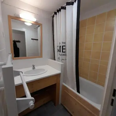 Salle de bains dans l'établissement T2 confortable - Piscine chauffée - Super Besse