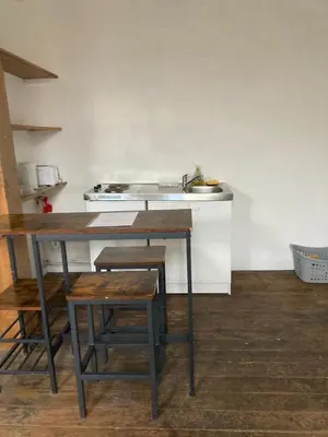 Cuisine ou kitchenette dans l'établissement Studio tout équipé plein centre-ville de Limoges