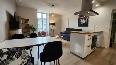 Cuisine ou kitchenette dans l'établissement Les Appartements de Louis Spacieux-centre ville-mairie