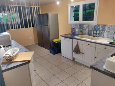 Cuisine ou kitchenette dans l'établissement Gîte des 4 éléments