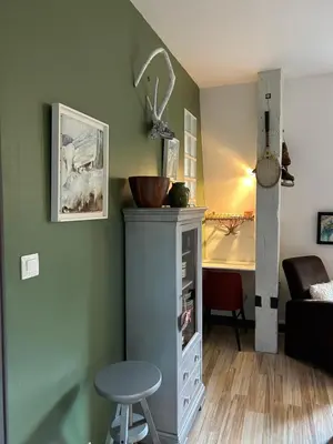 Cuisine ou kitchenette dans l'établissement Cosy T2 au Mont Dore Sauna privé et vue montagne proche thermes