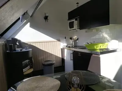 Cuisine ou kitchenette dans l'établissement Le Nid douillet splendide Linge fourni