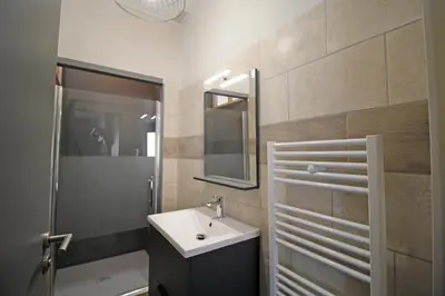 Salle de bains dans l'établissement Le paradis de caux