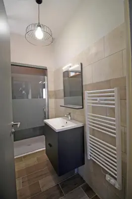 Salle de bains dans l'établissement Le paradis de caux