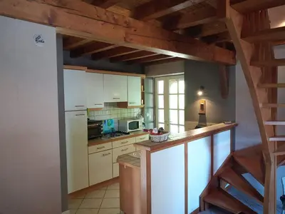 Cuisine ou kitchenette dans l'établissement Gîte des Cardonnières