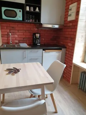 Cuisine ou kitchenette dans l'établissement Les Iris Véranda Parcking