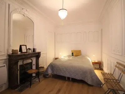Un ou plusieurs lits dans un hébergement de l'établissement Mont-Dore Centre: Bel Appartement T2 au Pied des Thermes avec Wifi - FR-1-608-241