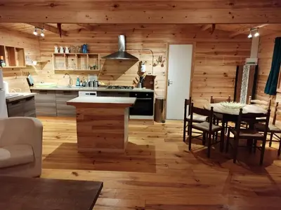 Cuisine ou kitchenette dans l'établissement Ferme de la Luciole