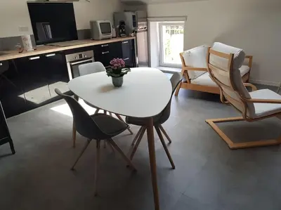 Cuisine ou kitchenette dans l'établissement Petite maison type Loft en plein bourg d'Ambazac