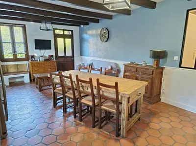 Coin salon dans l'établissement Maison de vacances à la campagne
