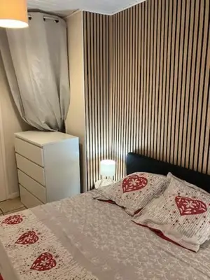 Un ou plusieurs lits dans un hébergement de l'établissement Le Mont Dore Résidence Cottage rez de chausse