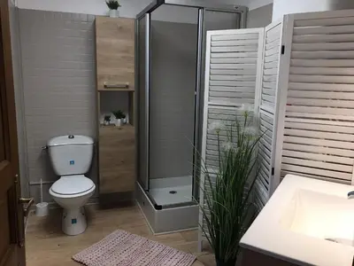 Salle de bains dans l'établissement La maisonnette des champs