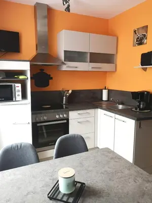 Cuisine ou kitchenette dans l'établissement Appartement idéalement situé