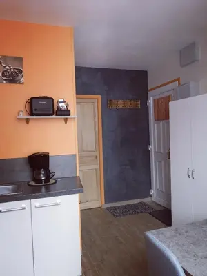 Cuisine ou kitchenette dans l'établissement Appartement idéalement situé