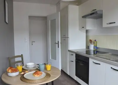 Cuisine ou kitchenette dans l'établissement Le Chaleureux, centre-ville l Parking privé dans une résidence & Netflix