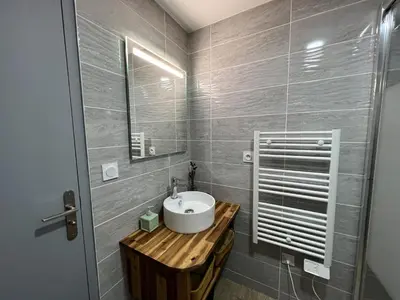 Salle de bains dans l'établissement Nid douillet T2 rénové climatisé centre