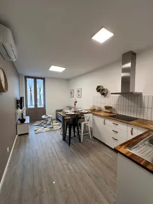 Cuisine ou kitchenette dans l'établissement Bel T2 refait à neuf climatisé centre