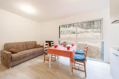 Coin salon dans l'établissement Le Pajot - Appt pour 6 proche pistes