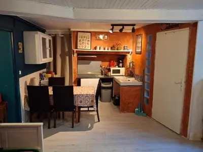Cuisine ou kitchenette dans l'établissement Charmant appartement au cœur des volcans d Auvergne