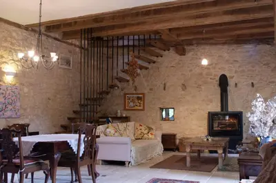 Coin salon dans l'établissement Le Bourmier Anlhiac near Excideuil