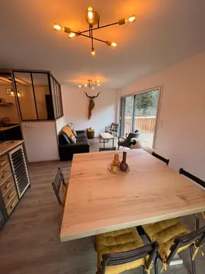 Cuisine ou kitchenette dans l'établissement APPARTEMENT AUX PIEDS DES PISTES DE SKI
